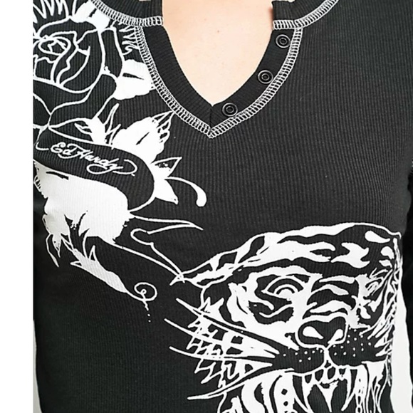 Ed Hardy Long Sleeves thermal shirt 🦁🌹💀 - Picture 8 of 12